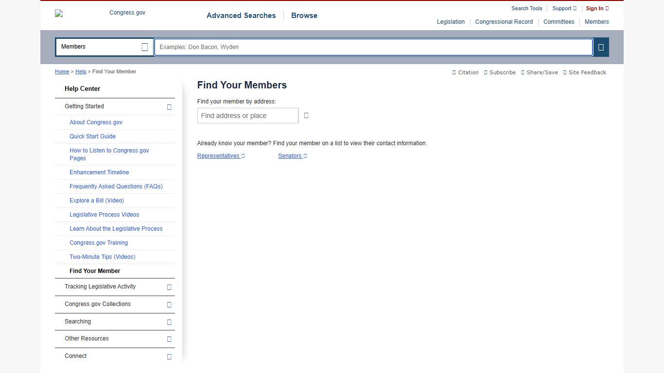 Find Your Members in the U.S. Congress Congress.gov Library of Congress